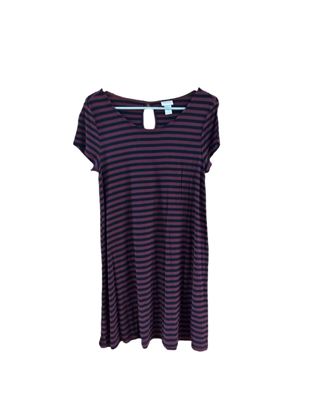 Mossimo Supply Co Dress Small Burgundy and Black Striped